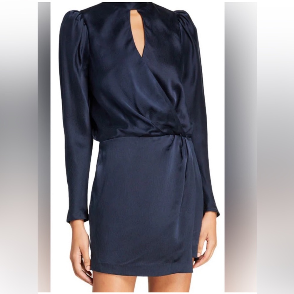Frame NWT $475 Midnight navy Long Sleeve Dress